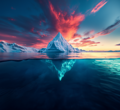 Majestic Iceberg at Sunset