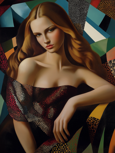 Elegant Woman in Cubist Style