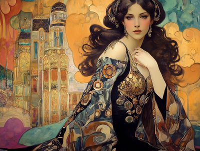 Glamour Woman in Art Nouveau