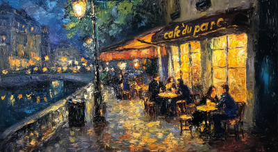 Paris Cafe at Night