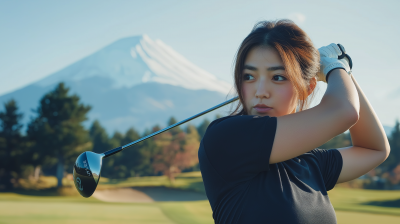 Japanese Woman Golfing