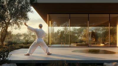 Tai Chi Instructor in a Pina Baush Style in Glass Building