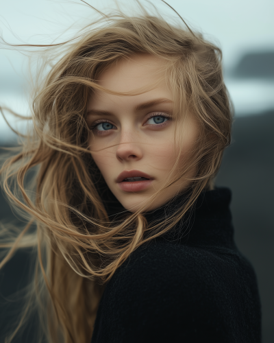 Dreamy Female Model in Iceland