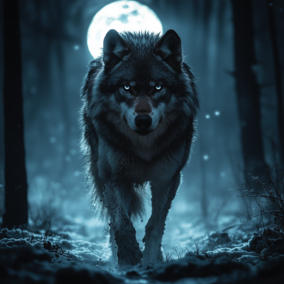 Mad Wolf in the Moonlight