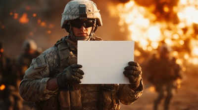 Soldier with White Screen