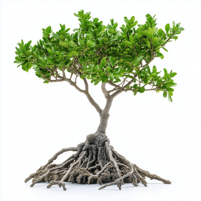 Mangrove on White Background