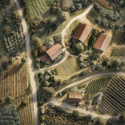 Overhead View of a Farm