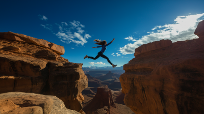 Leaping Woman Across a Chasm