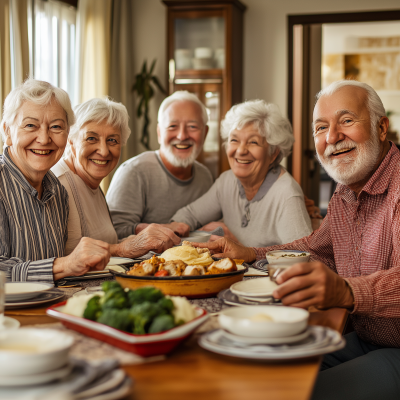 Elderly Friends Gathering