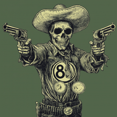 Skeletal Mexican Gunfighter Logo