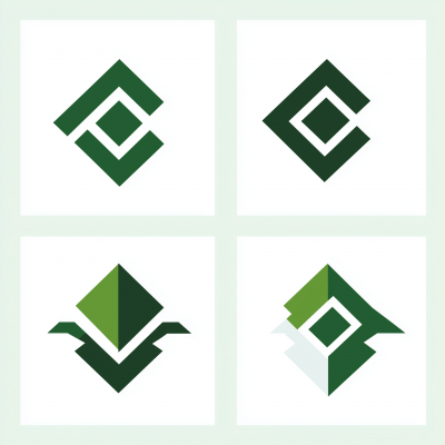 Symmetrical Green Arrows Vector Logo