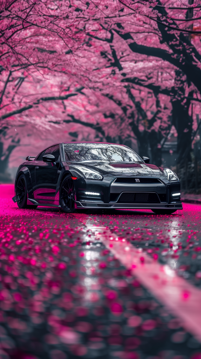 Custom Widebody Nissan GTR R35 on Sakura Tree Road