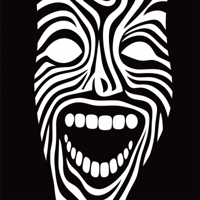 Tim Burton Style Laugh Illustration