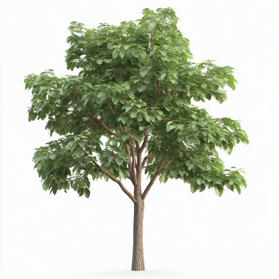 Chestnut Tree on White Background