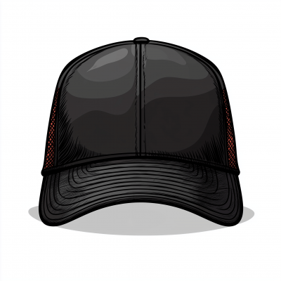 Black Trucker Hat Illustration