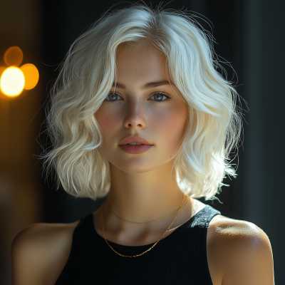 Elegant White Hair Portrait