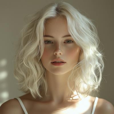 White Hair with Waves