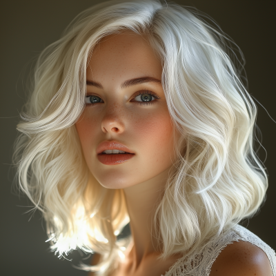 Dreamy Light Through White Hair