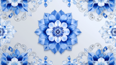 Blue Flower Pattern Illustration