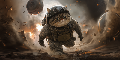 Chubby Cat in Tactical Gear