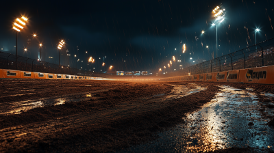 Nighttime Dirt Racing Track