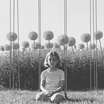 Sad Girl on Swing