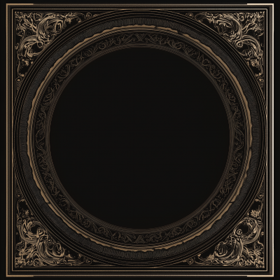 Thin Circle Dark Frame Ornament