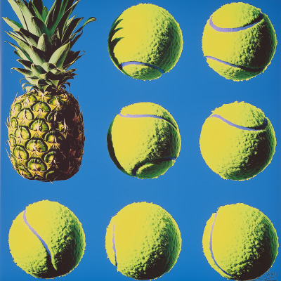 Tennis Balls and Pineapples Pattern