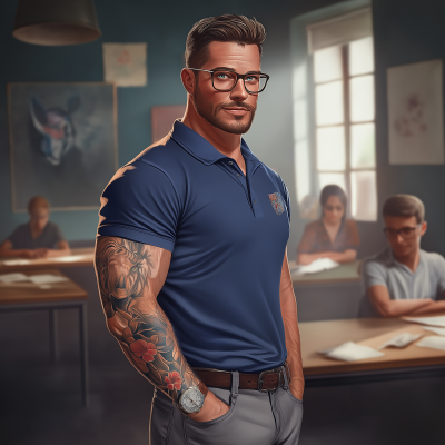 Hyper Realistic English Teacher Illustration