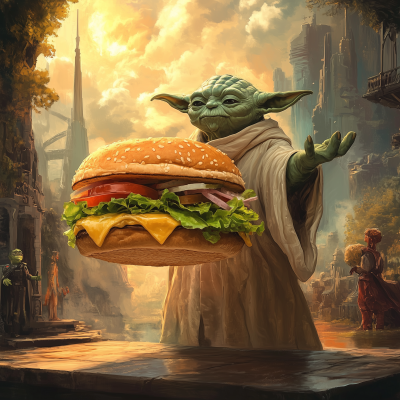 Yoda Levitating Burger