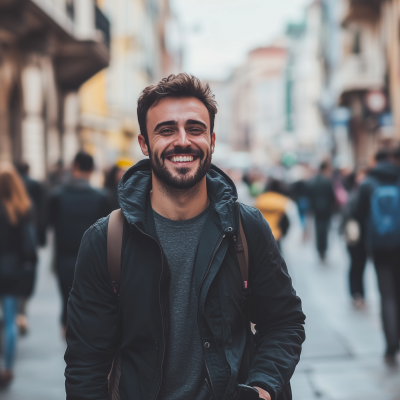 Smiling Man on the Street