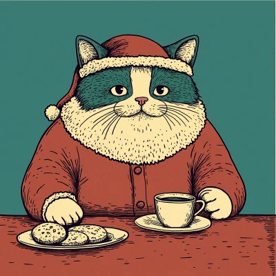 Jolly Santa Cat