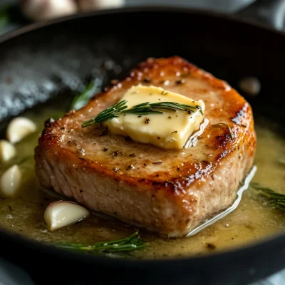 Marbled Pork with Herb Butter