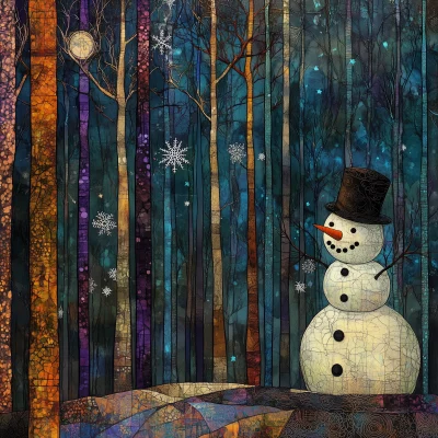 Vibrant Snowman Illustration