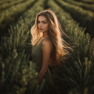 Serene Beauty in Rosemary Field