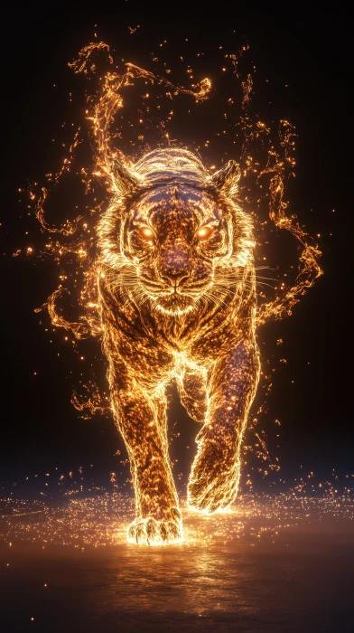 Ethereal Tiger in Flames