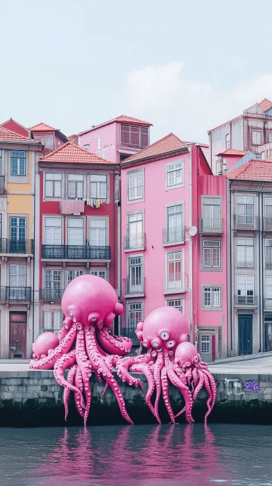 Pink Sea Octopus in Porto