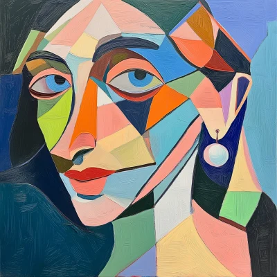 cubist girl with a pearl earring