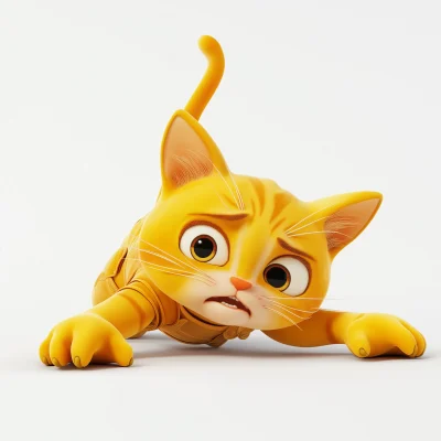 Yellow Disney Cat in Suit