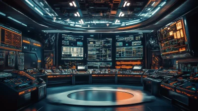 Futuristic Spaceship Control Room