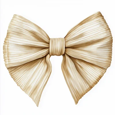 Cream Ribbed Bow