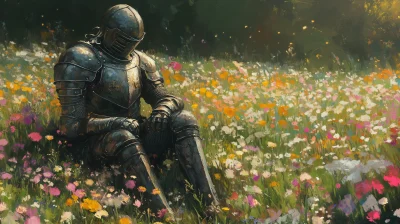 Knight in a Flower Field