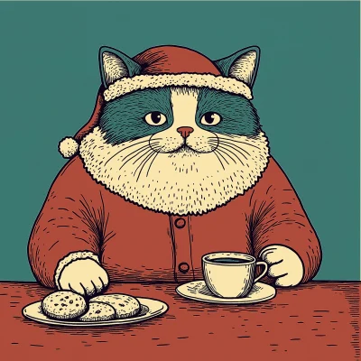 Jolly Santa Cat