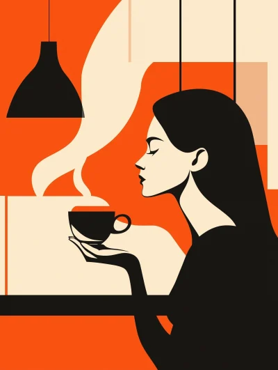 Woman Enjoying Coffee