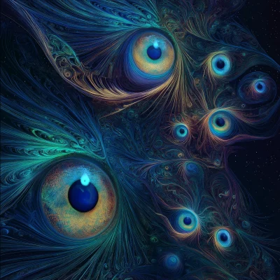 Surreal Peacock Feather Fractal