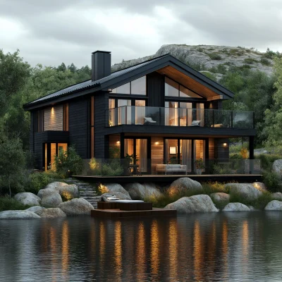 Scandinavian House on a Fjord