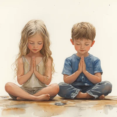 Vintage Watercolor Meditation