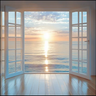 Panoramic Ocean View at Sunrise