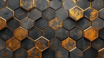 Elegant Golden Hexagon Pattern