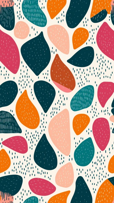 Colorful Retro Raindrop Pattern